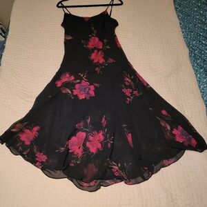 Vintage P/O Jones Wear Dress Sz 10 Y2K 90's Valentine Black Pink Sexy Dress